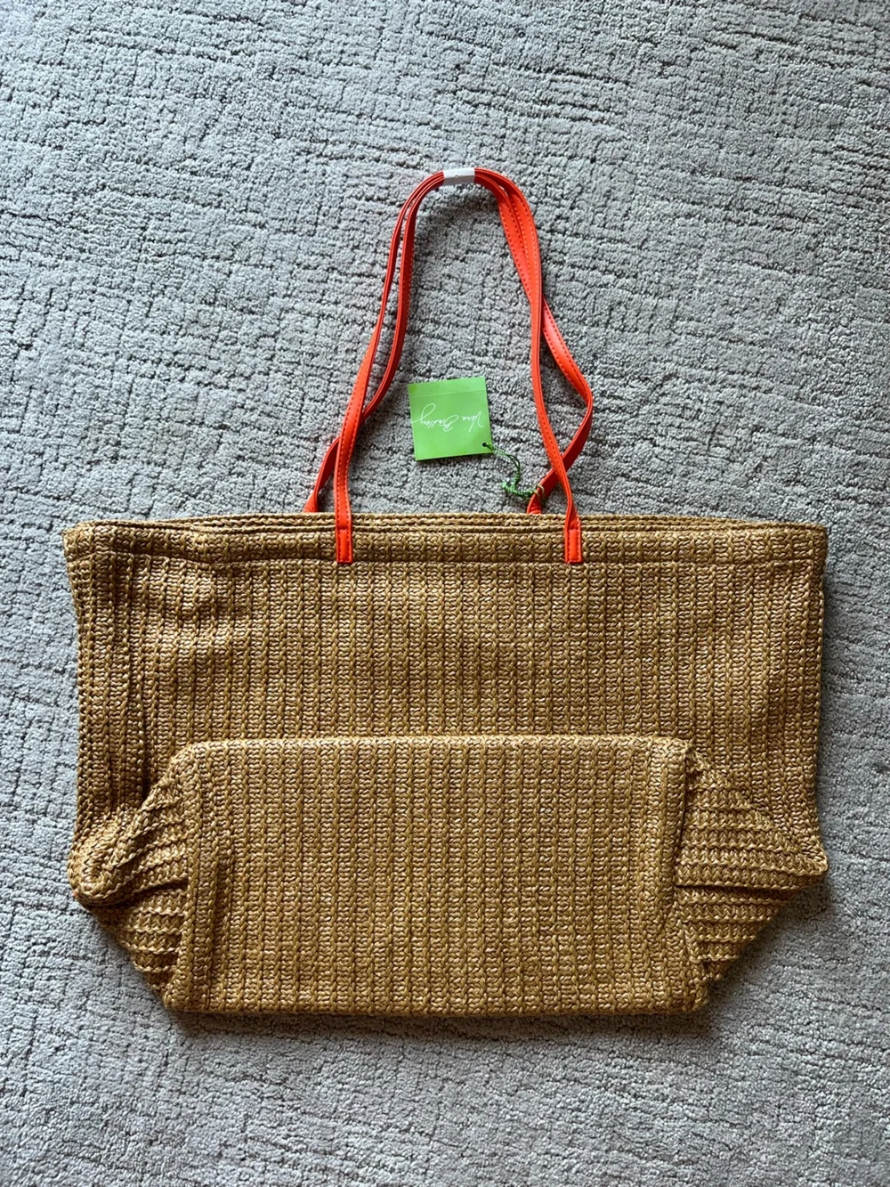 Vera Bradley Large Straw Bird Tote, Flower Shower